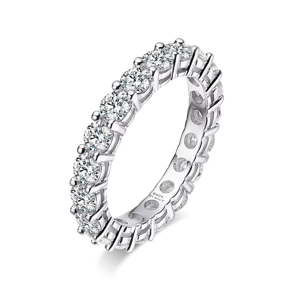 OEVAS – bague en moissanite pour femmes, 2,2 ct, 3MM, plaqué argent S925, or 18 carats, alliance éte