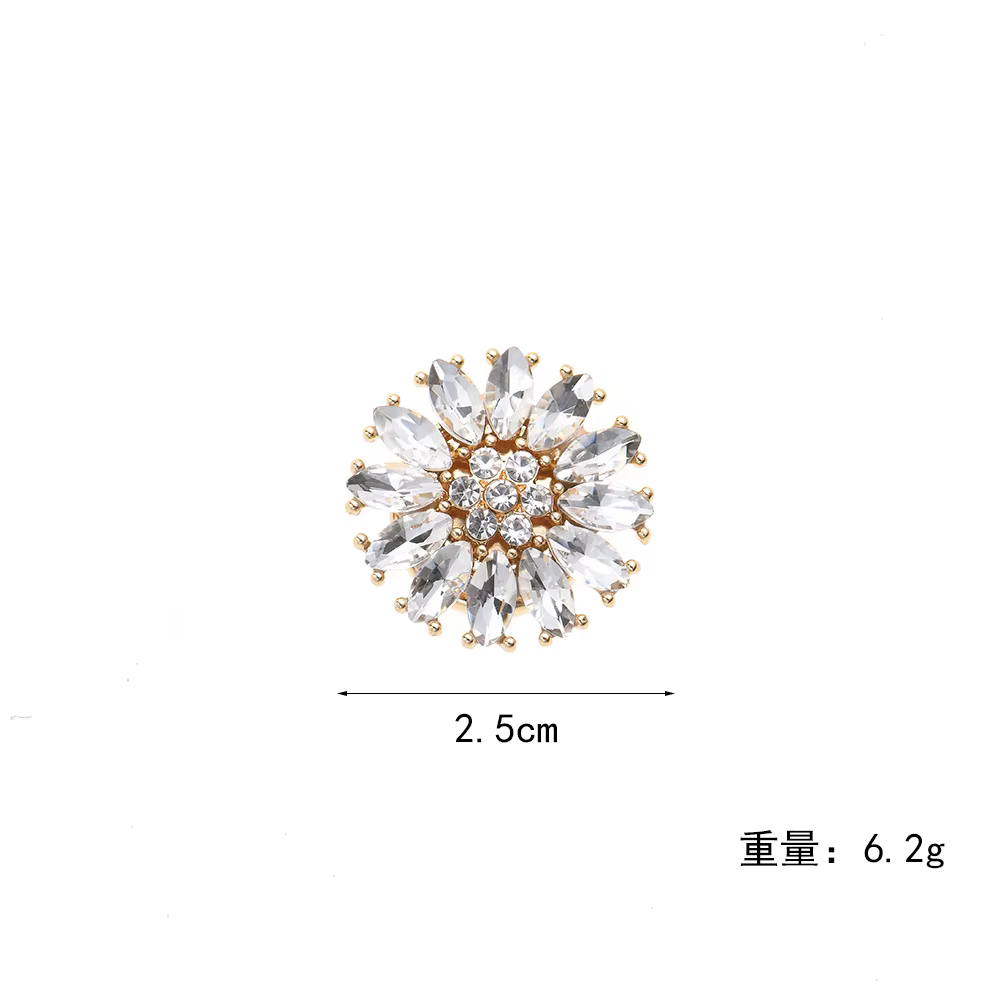 Boutons de manchette coréens en strass pour femmes, couverture de boutons de col de chemise élégante