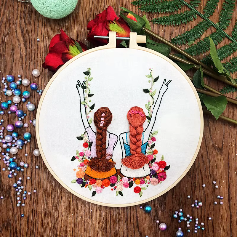 Kit de broderie pour débutant, bricolage, robe de mariée, ensemble de broderie, artisanat, passe-tem