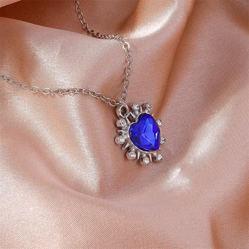 Aihua nouveau Titanic coeur d'océan bleu amour pour toujours pendentif collier pour femmes filles fê