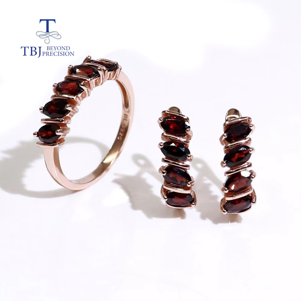 Grenat naturel au design Simple pour femmes, bijoux fins en argent 925, bague en pierres précieuses,