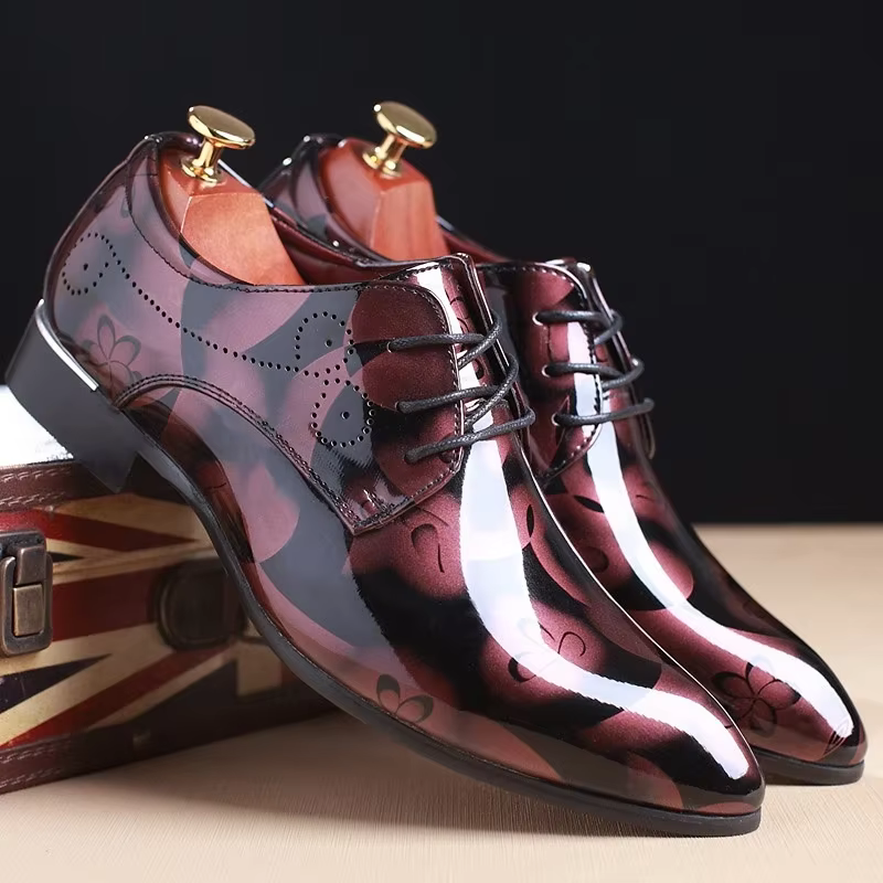 Bureau motif Floral hommes formel en cuir de luxe mode marié mariage Oxford chaussures formelles hom