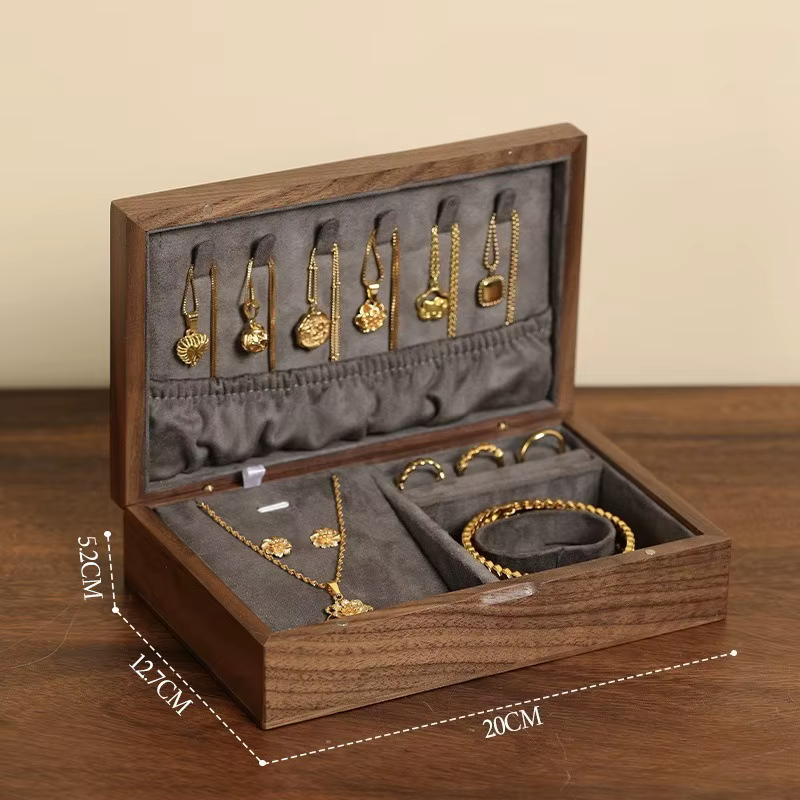 Boîtes à bijoux en bois, grand collier, Bracelet, organisateur de bijoux, boucles d'oreilles, bagues