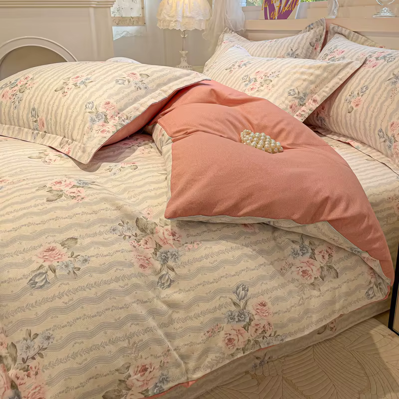 Parure de lit de luxe 100% coton, Style Floral, 3 pièces, housse de couette, 1 housse de couette, 2 
