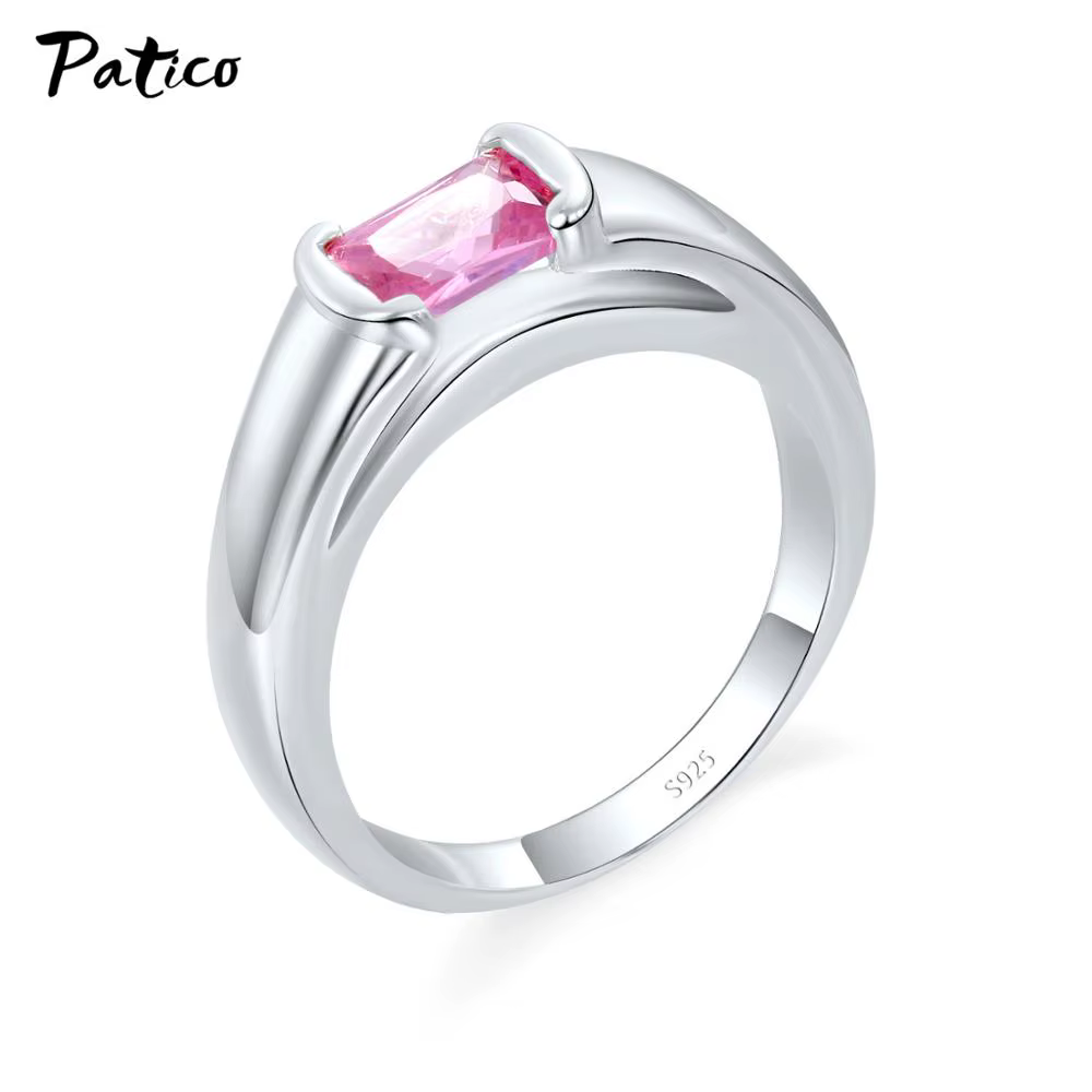 Bague de mariage Simple en argent Sterling 925 pour hommes et femmes, bijoux de fête d'anniversaire 
