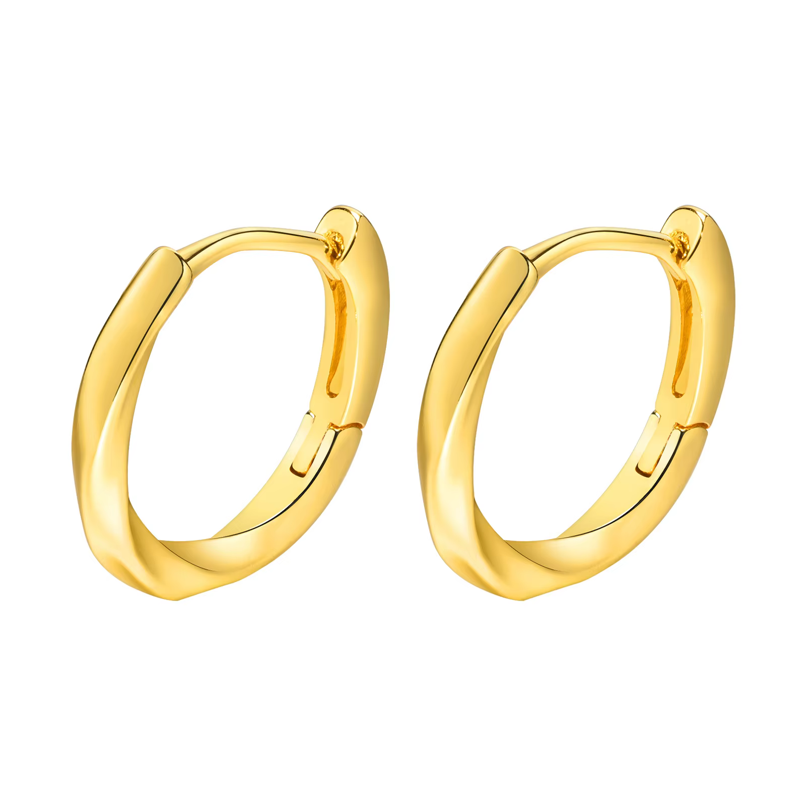 Ature Ius Brands-Petites boucles d'oreilles Huggie rondes pour femmes, bijoux plaqués or, acier inox