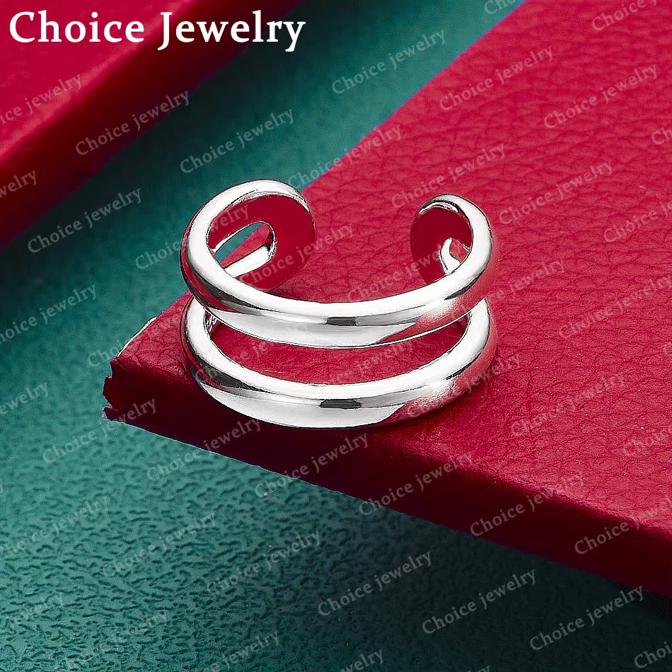 Bague de fiançailles ouverte en argent sterling 925 pour femmes et hommes, bijoux de mode, accessoir
