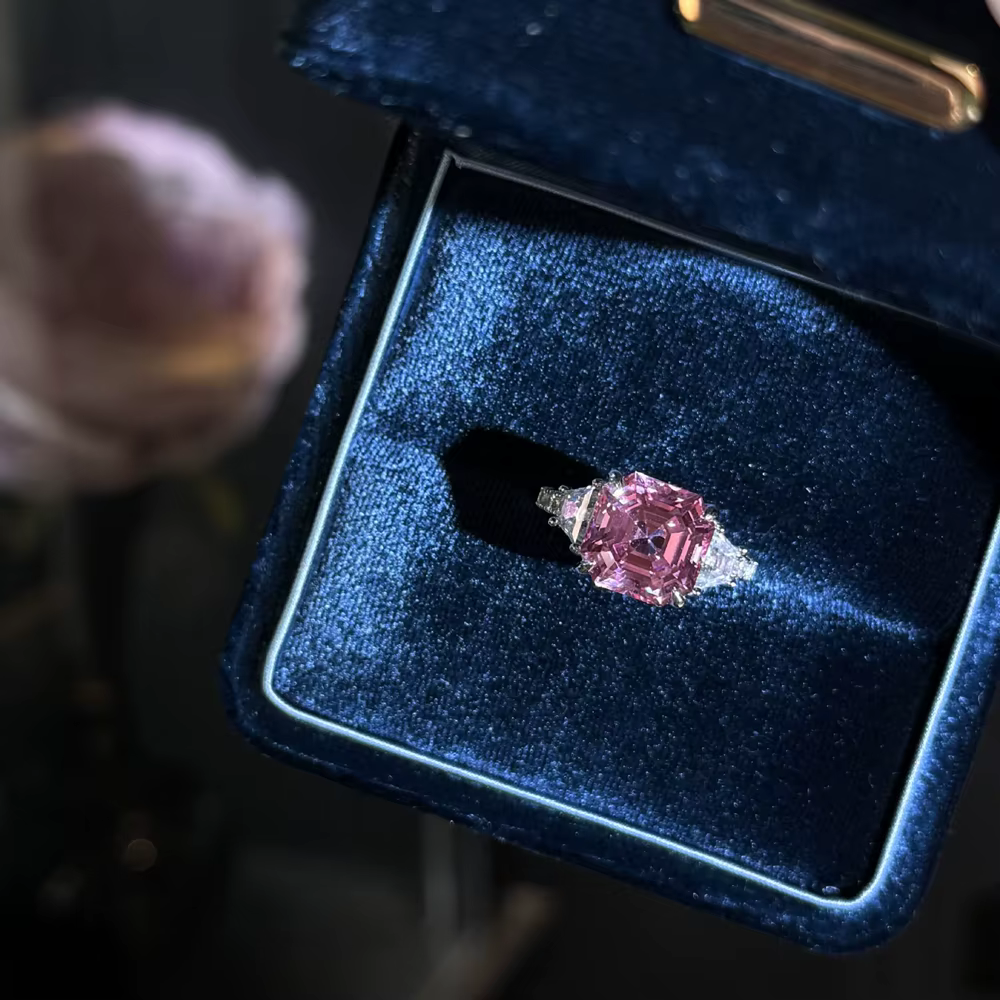Wong Rain Pass Test 925 en argent Sterling scintillant Asscher coupe 6.5 CT émeraude saphir gemmes b