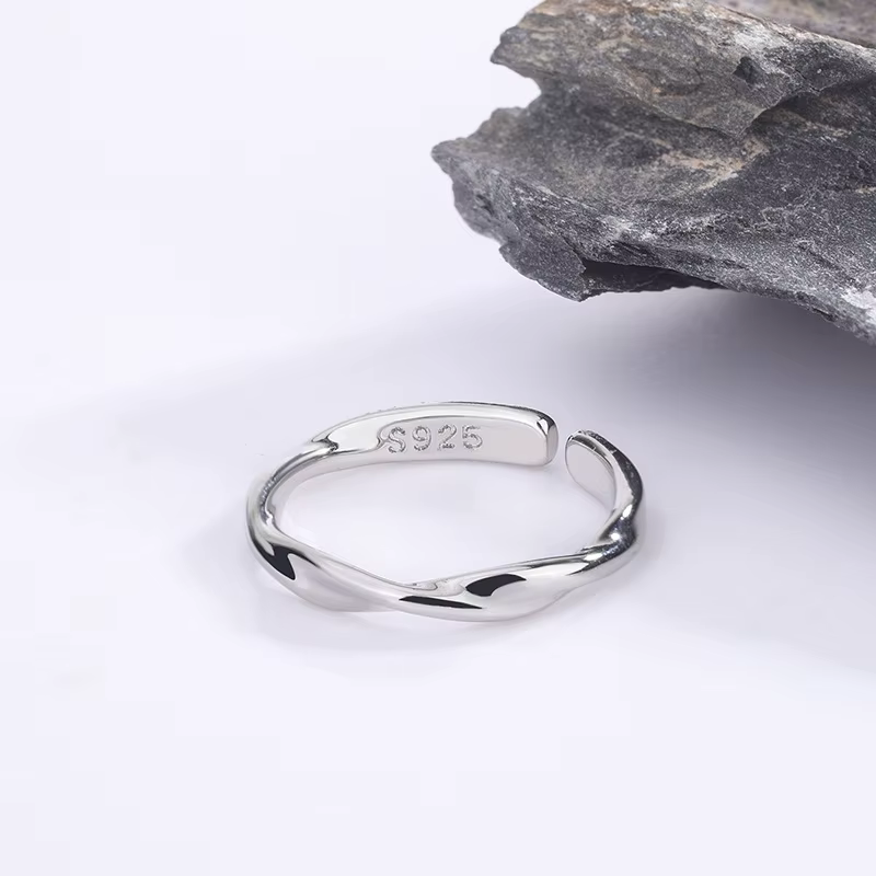 Bagues en fil torsadé simples en argent Sterling 925 pour femmes, bijoux fins de mariage, cadeau, ve