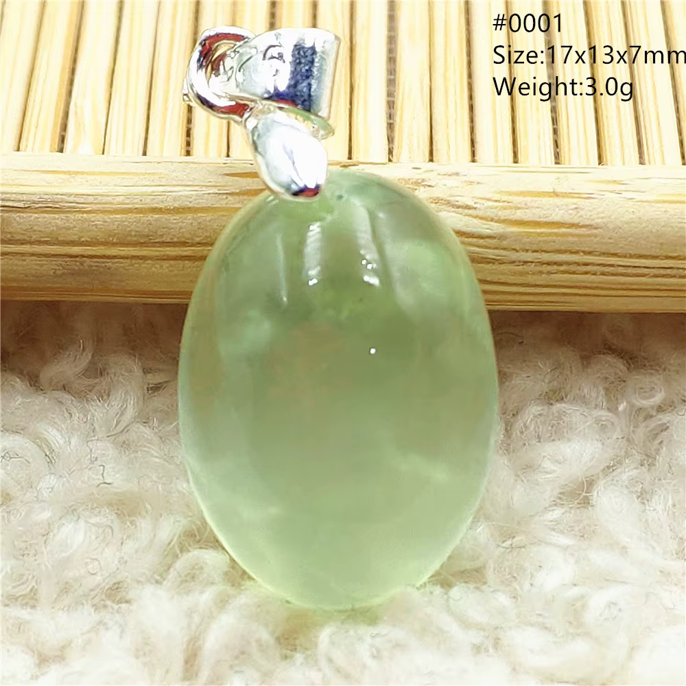 Collier pendentif goutte d'eau en cristal de préhnite vert naturel, bijoux de préhnite vert Rare, pi