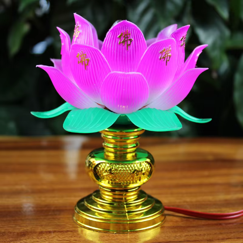 Bouddhisme Lotus lampe exquise Veilleuse solennelle cérémonie bouddhiste culte bouddha lampe bouddhi