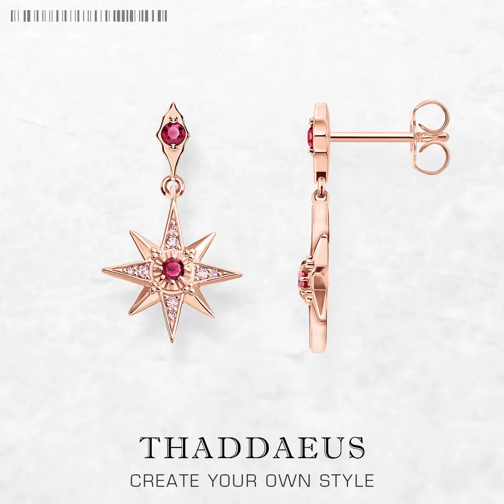 Boucles d'oreilles délicates étoile magique rose, mode européenne, ressemble de rêve, bijoux pour fe