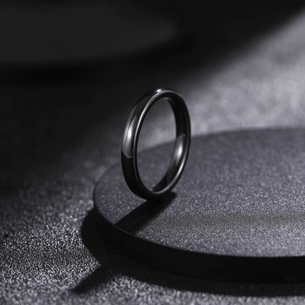 Kolmnsta 2/4/6mm noir brossé mode bague en céramique femmes hommes anneaux de mariage bande de fianç
