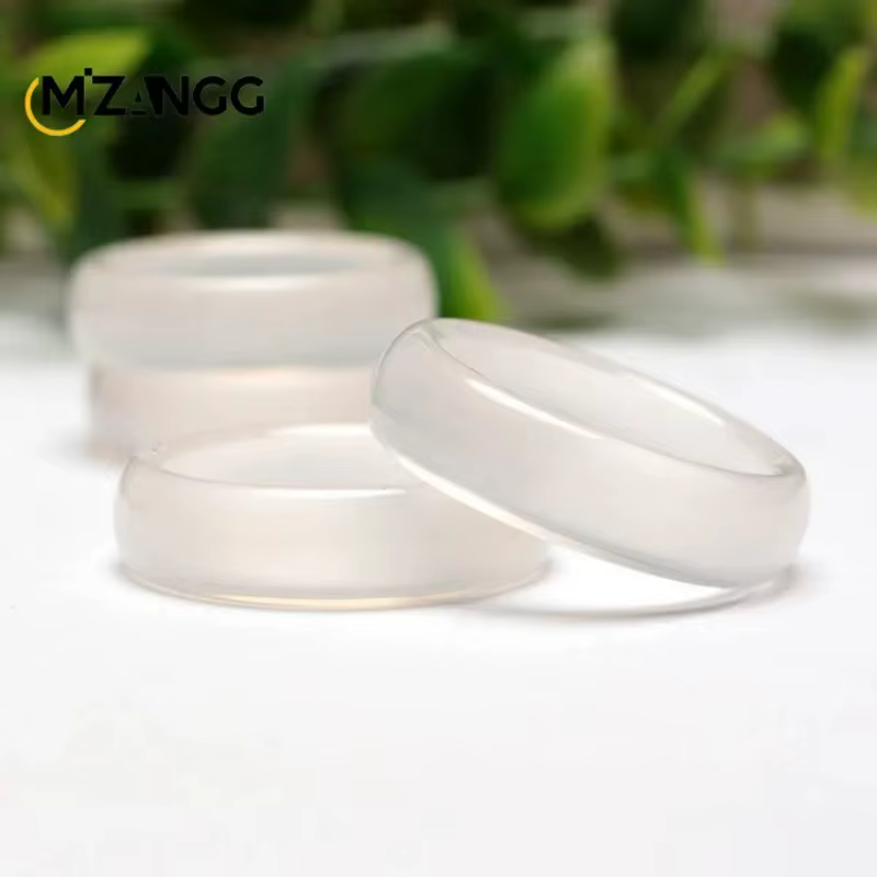 Bague en Agate naturelle de couleur primaire, cadeau pour hommes et femmes, variété de glace, calcéd