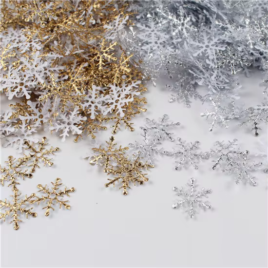 Flocons de neige congelés, décorations de Noël pour la maison, décorations d'hiver, décoration de fê