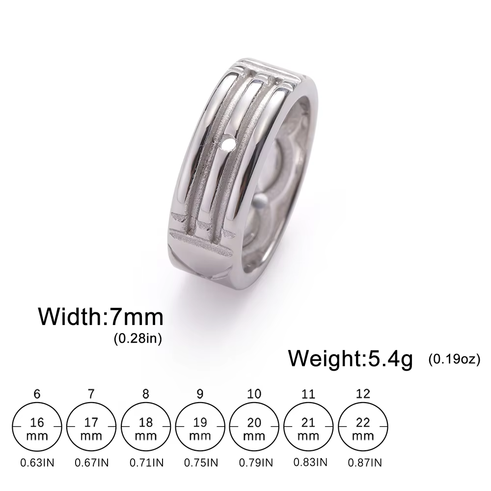 Teamer Amulette Atlantis Bague en acier inoxydable Large Mode Minimaliste Anneaux pour Hommes Femmes