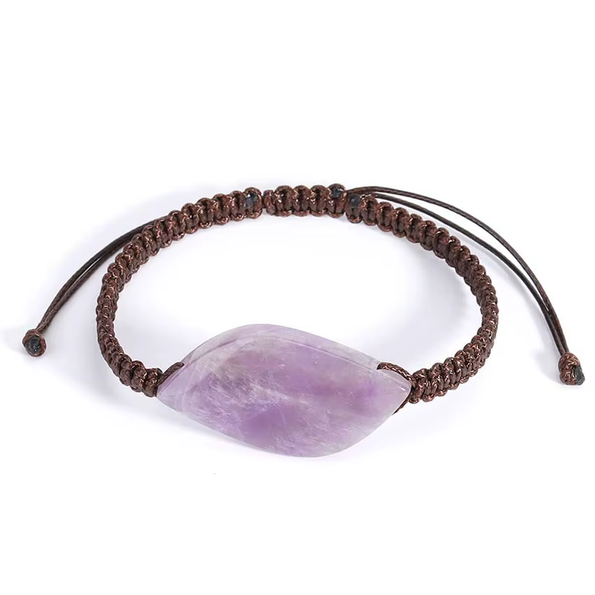 Bracelets en macramé tressé faits à la main pour hommes et femmes, bijoux réglables en cristal d'amé