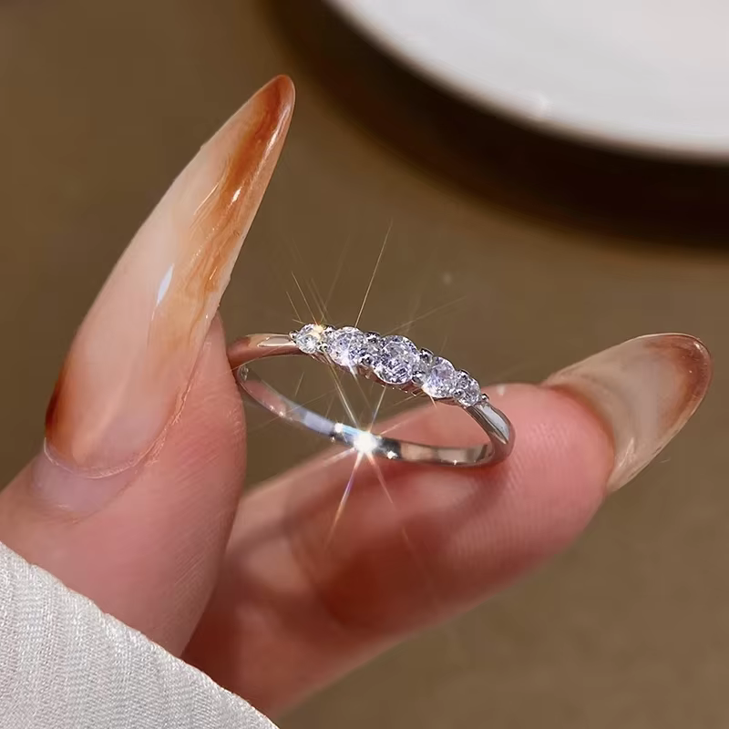 Bague en argent Sterling 925 pour femmes, magnifique et simple, en Zircon, à la mode, pour fiançaill