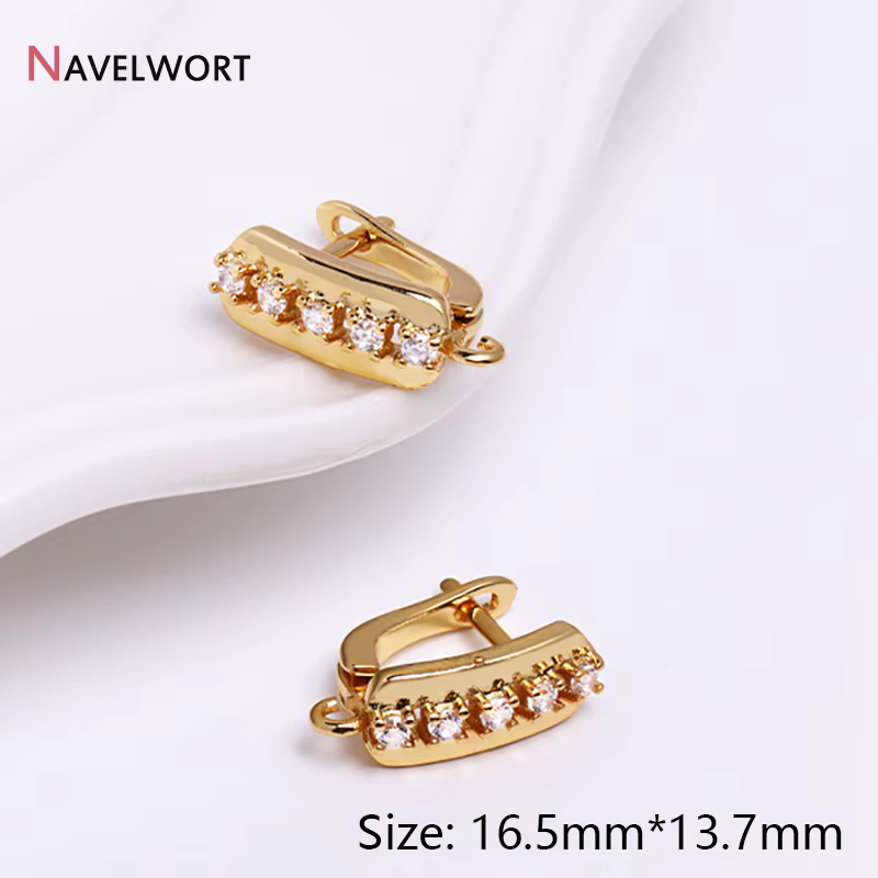 Fixations pour boucles d'oreilles en laiton plaqué or 18 carats, attaches de base, crochets Shvenzy 