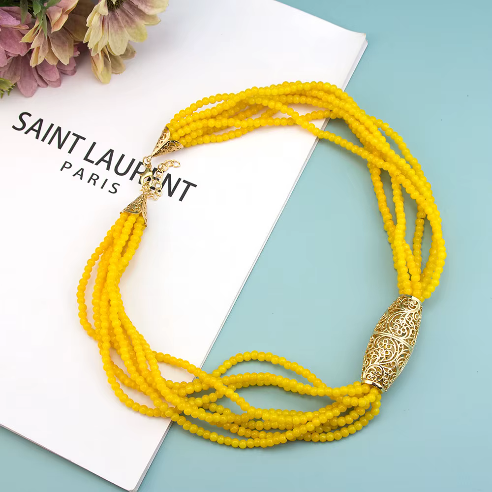 Sunspicems-Ensemble de bijoux de mariée arabe jaune pour femmes, ceinture en ULmarocaine, glands, pe