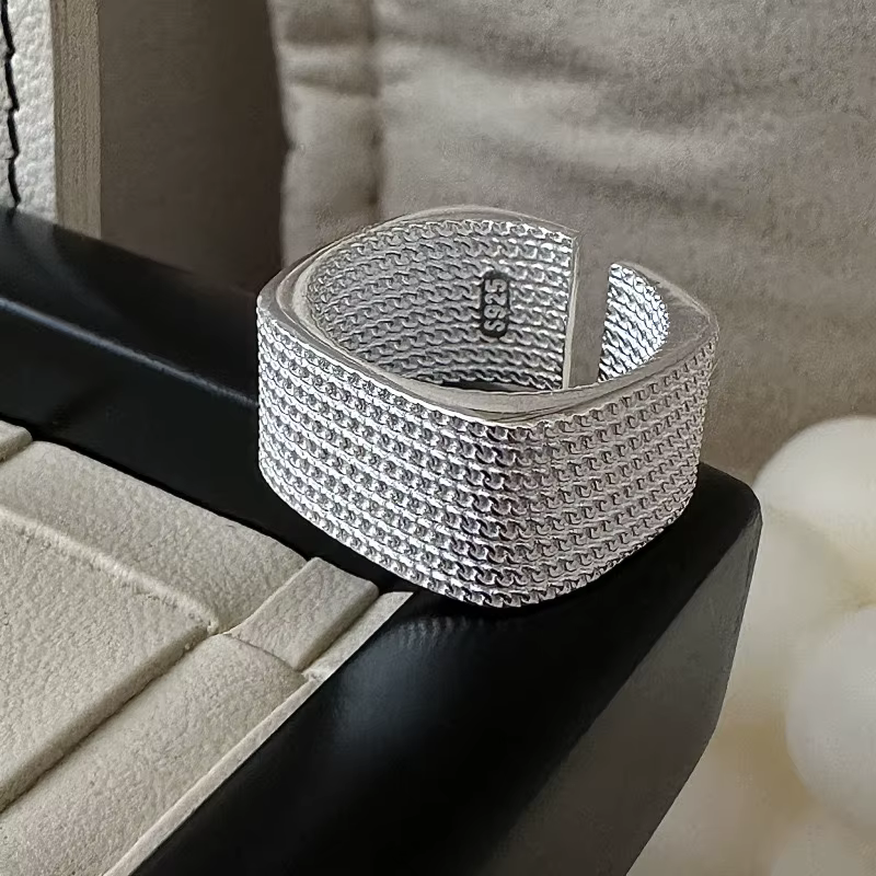 Bagues en argent Sterling 925 pour femmes, Couple minimaliste, fait à la main, chaîne carrée Simple,