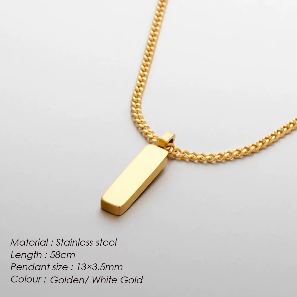 Bijoux en acier inoxydable collier pour hommes à la mode couleur dorée pendentif collier collier ace