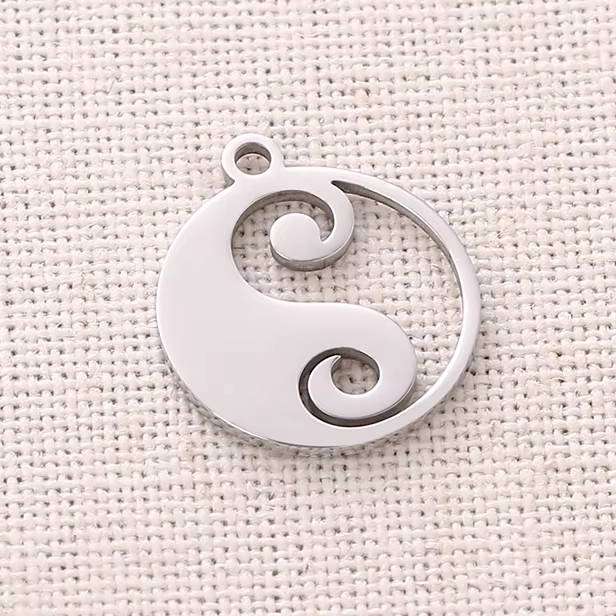 Breloques Taiji Yin et Compositeur en Acier Inoxydable, Bijoux de Yoga, Collier à Faire Soi-Même, Bo