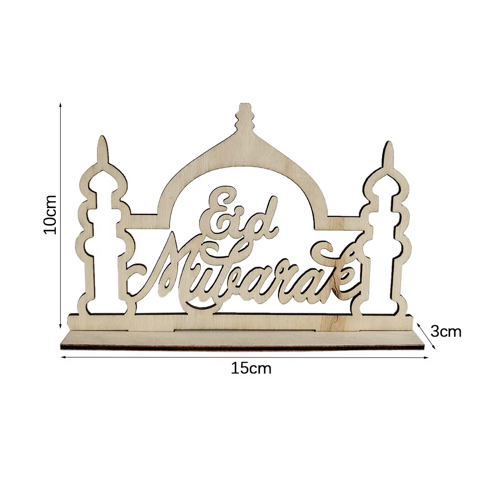 Ornements en bois Eid Mubarak, château du Ramadan, décoration pour Festival musulman islamique à dom