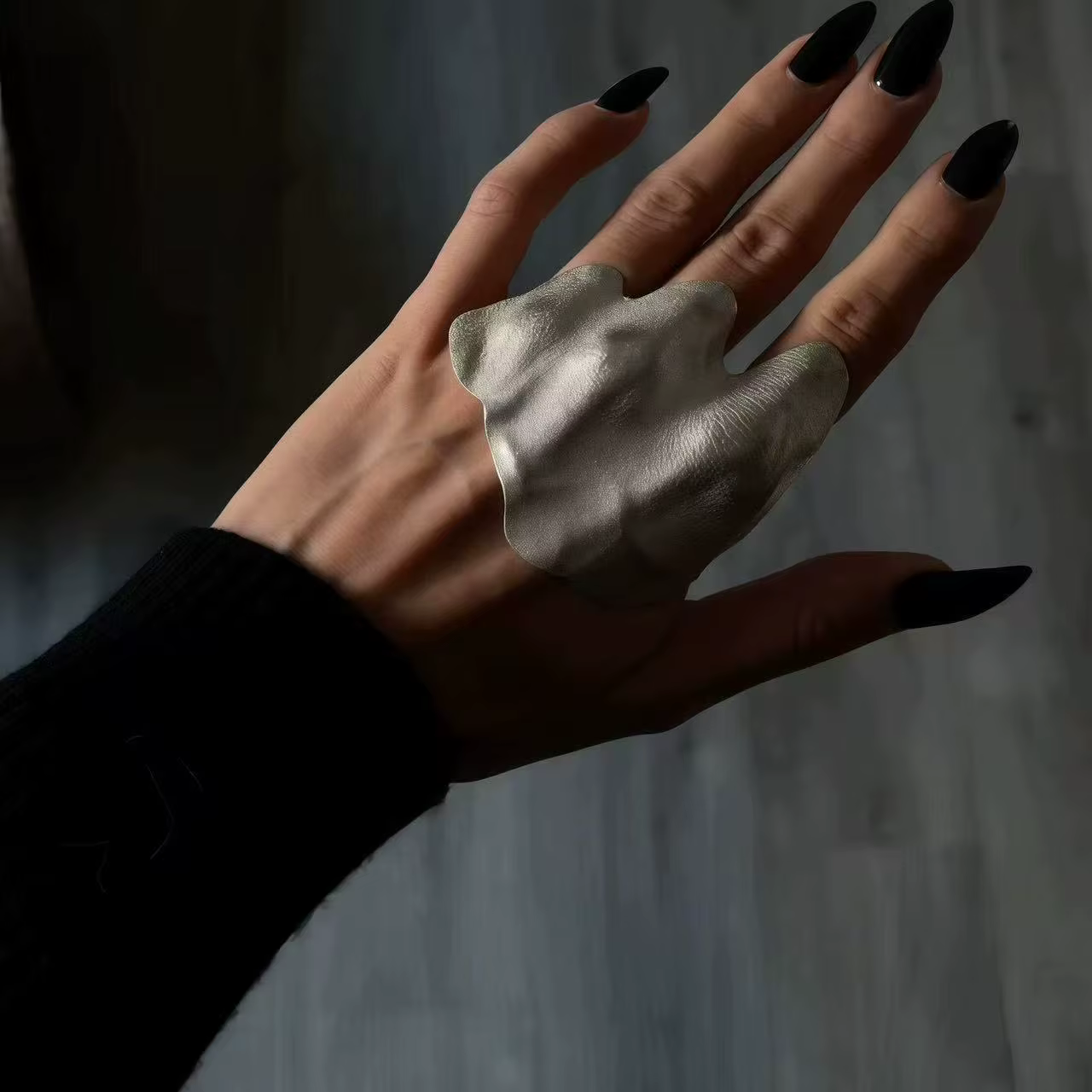 Bague d'articulation plissée irrégulière artistique, Design de Niche minimaliste, bague Unique exqui