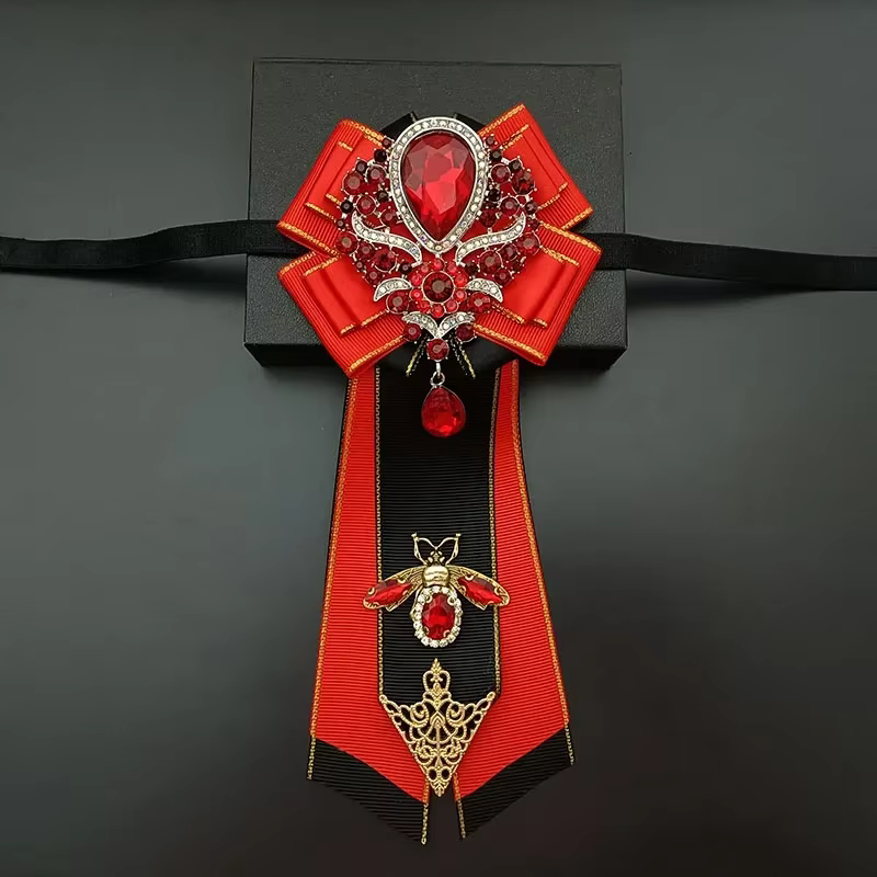 Nœud papillon de mariage de luxe pour hommes, costume de Banquet britannique et coréen, col de chemi