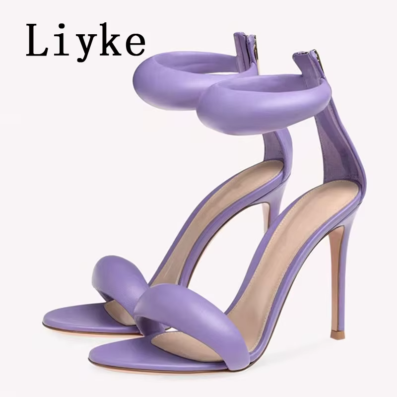 Liyke 2026 nouveau or argent bout ouvert mince talons hauts chaussures de Banquet de mariage Sexy Zi