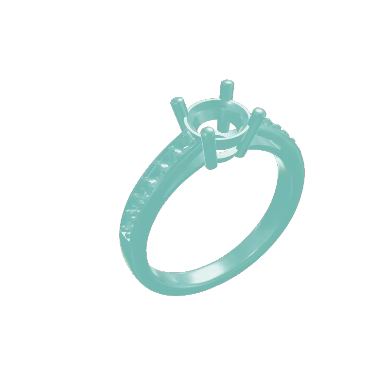 Modèle de cire pour bague de fiançailles en pierre de 6 mm et 6,5 mm, motif de cire détaillé pour se
