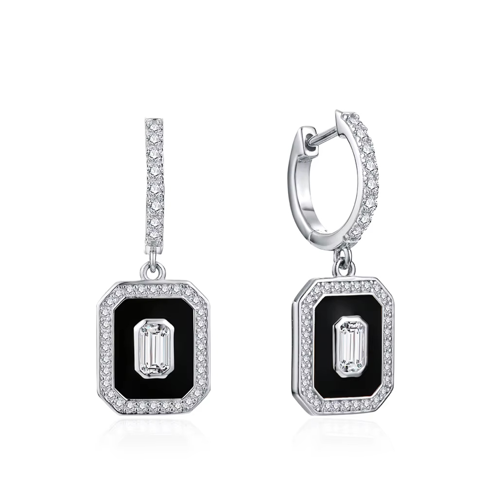 MINTYBOX D-Boucles d'Oreilles en Moissanite pour Femme, Bijoux Fins de Luxe en Or Massif 18k, 14k, 1