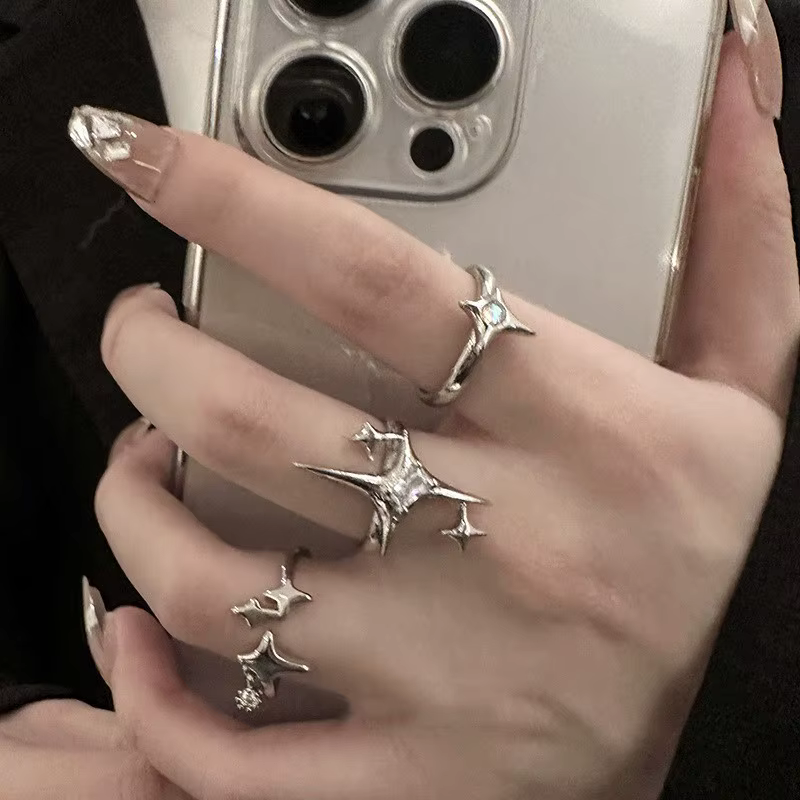 Mansard – bague géométrique ouverte en métal et zircone pour femmes, anneau Glamour exagéré, accesso