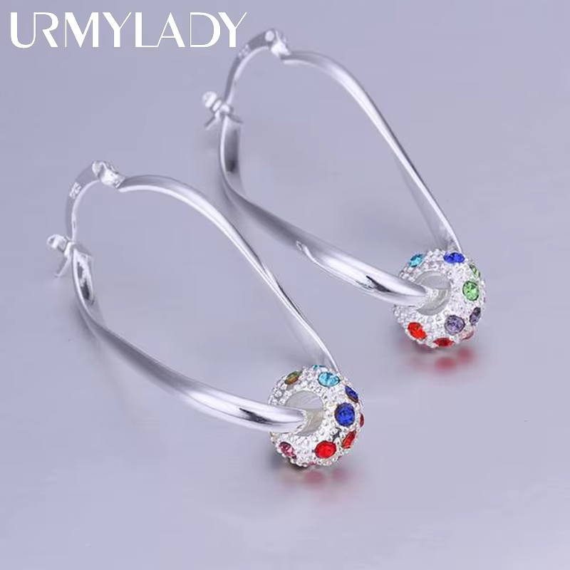 Boucle d'oreille en argent 925, fiançailles élégante, colorée, noble, beaux bijoux à la mode, prix d
