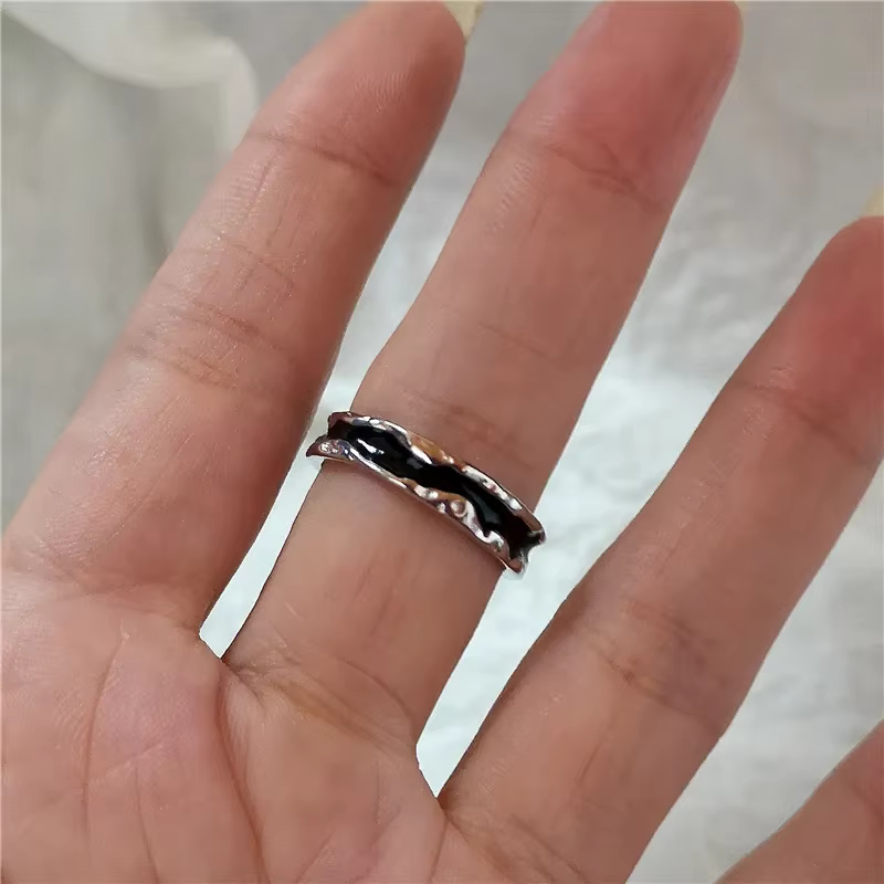 Kpop Goth Punk Vintage esthétique géométrique étoile irrégulière couleur argent bague pour femmes Eg