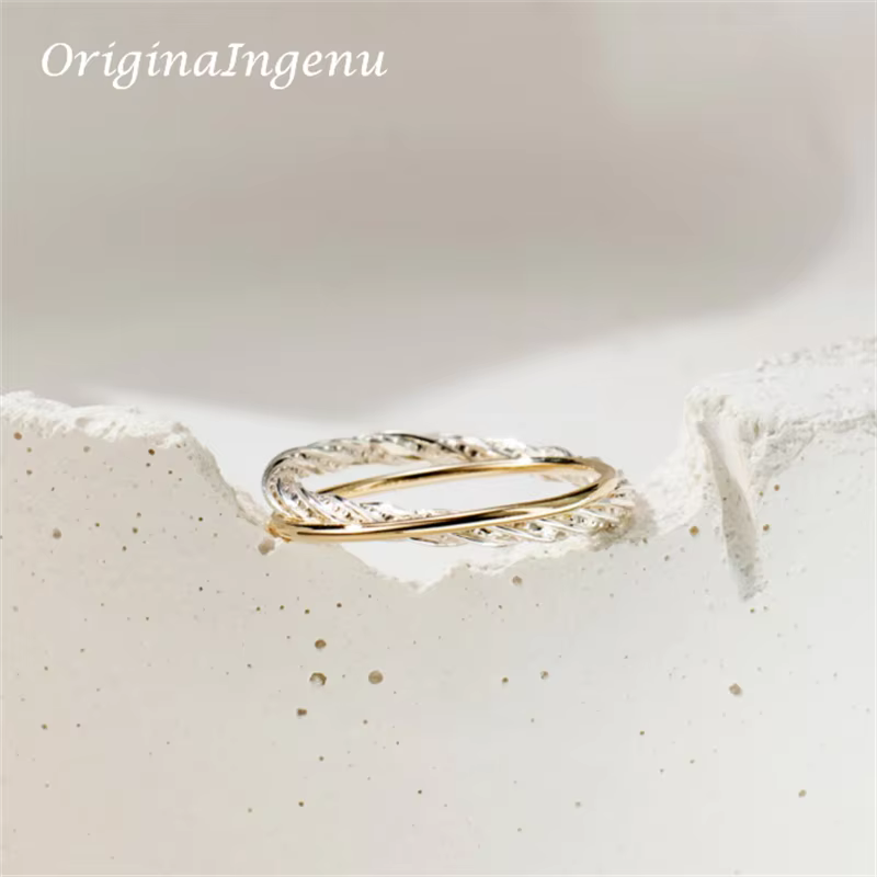 Bague à empiler en argent 925 pour femmes, anneau minimaliste fait à la main, bijoux délicats, résis