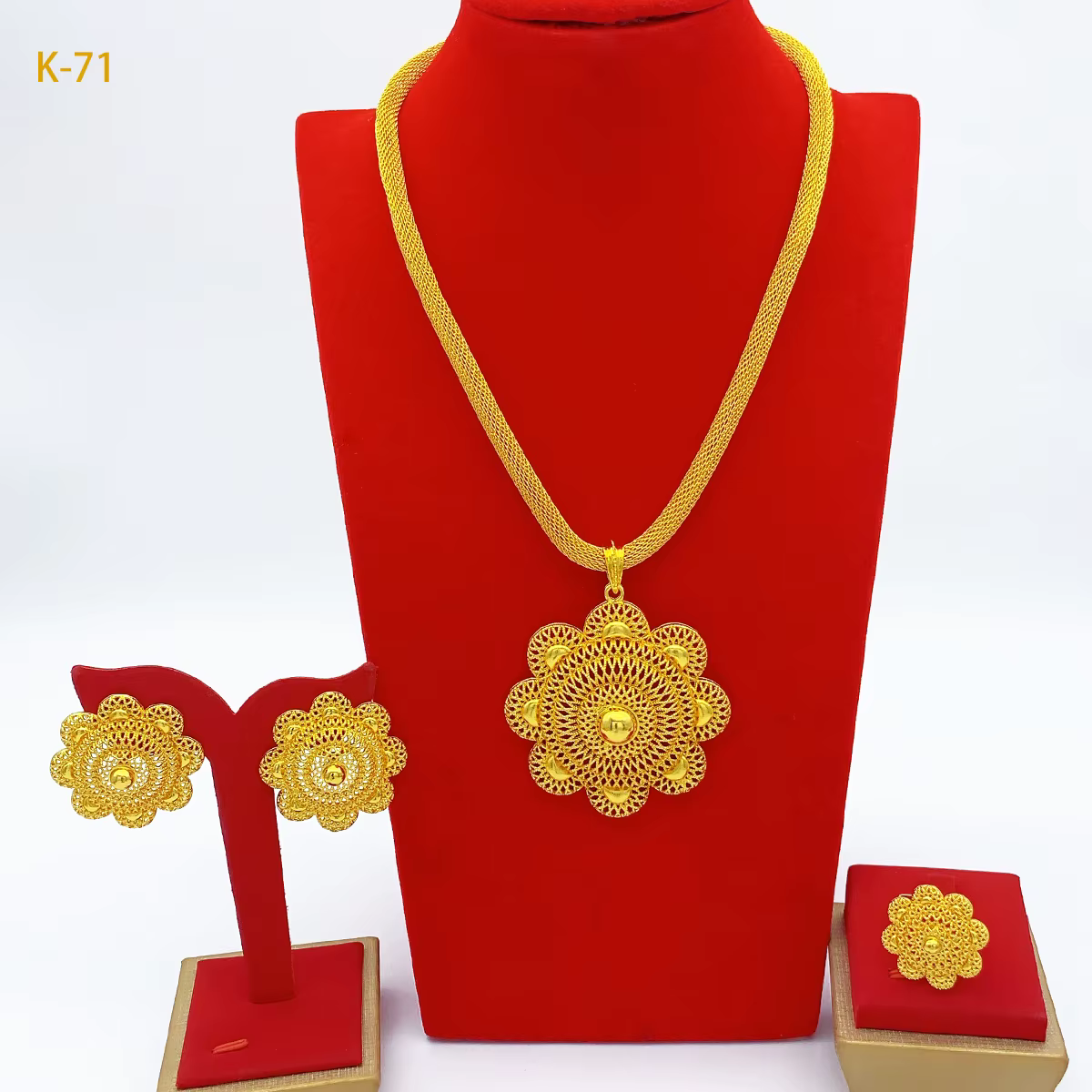 Ensembles de bijoux italiens couleur or 24K pour femmes, collier et boucles d'oreilles de mariage, d