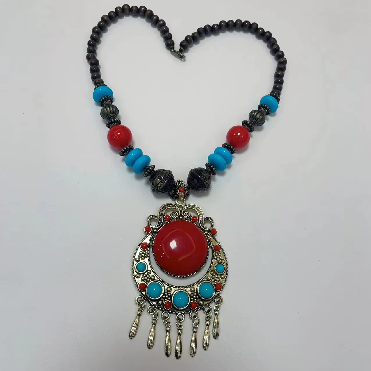 Chaîne de pull en perles tissées asiatiques, alliage de Style ethnique pour femmes, colliers longs p