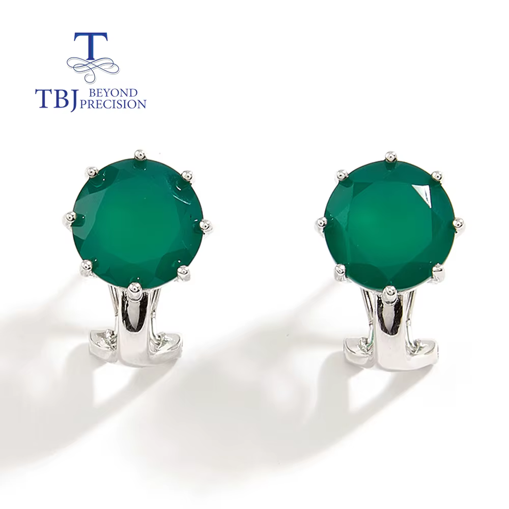 Boucles d'oreilles en agate verte, pierres précieuses naturelles, légères, à la mode, bijoux fins de