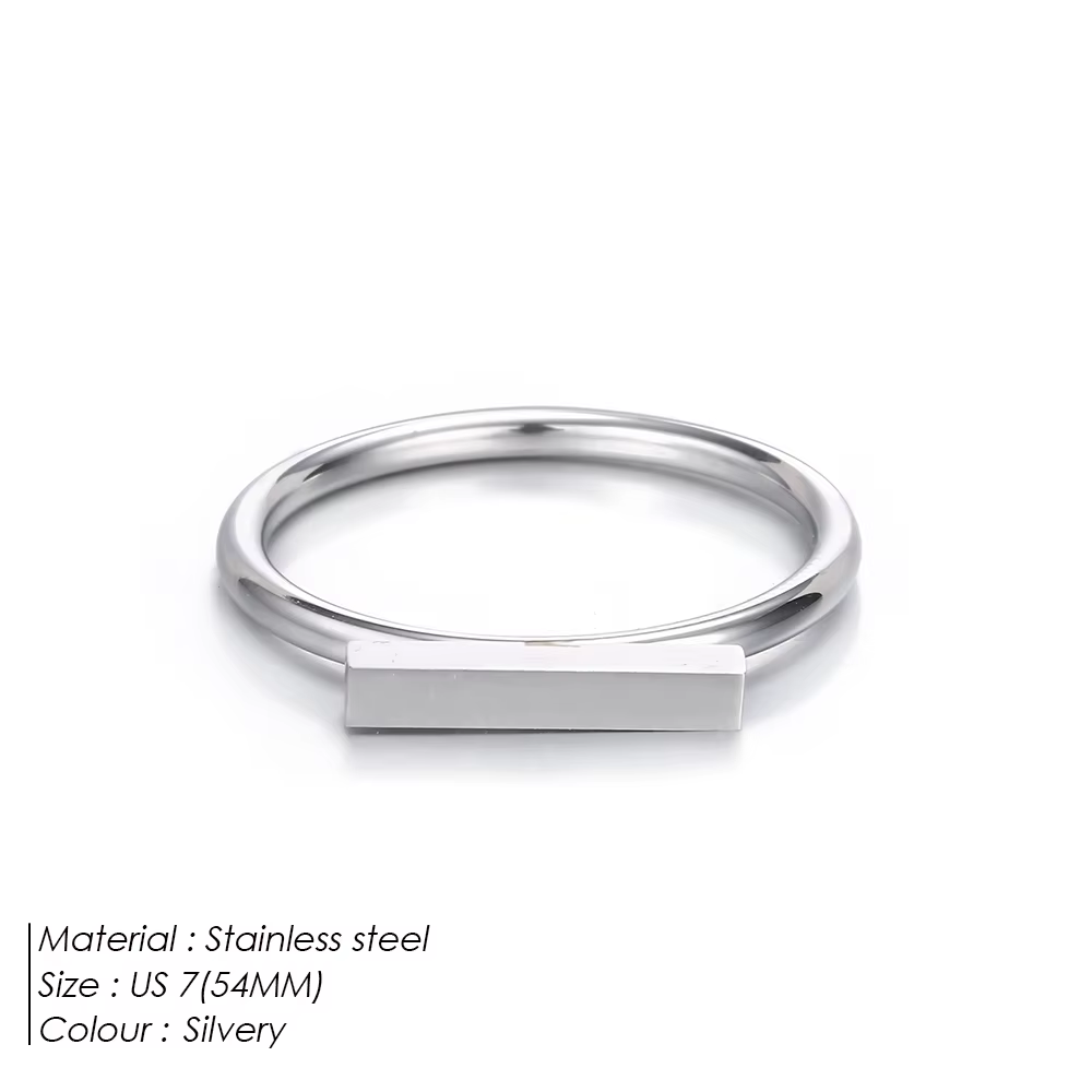 E-Manco – bague de fiançailles minimaliste avec lettres personnalisées, pour amoureux éternels, bagu
