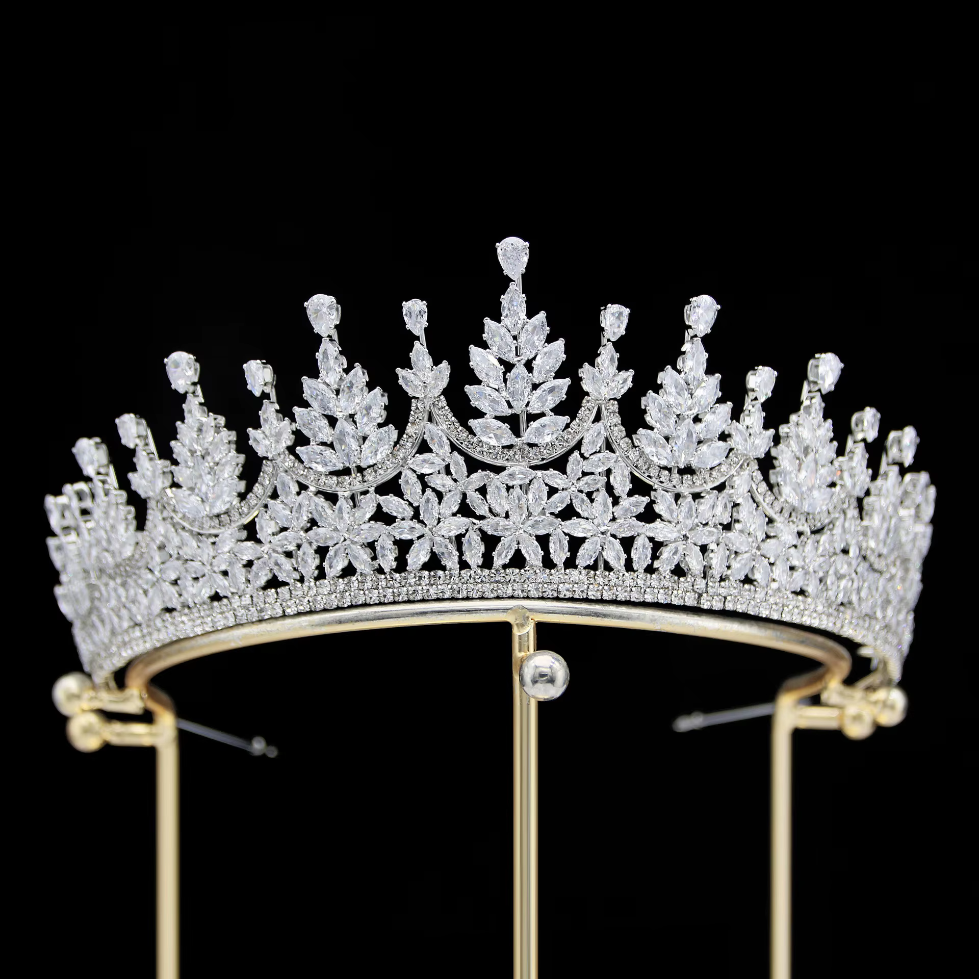 Couronnes de mariage en zircone CZ pour reine, princesse, diadème de mariée pour concours de beauté,