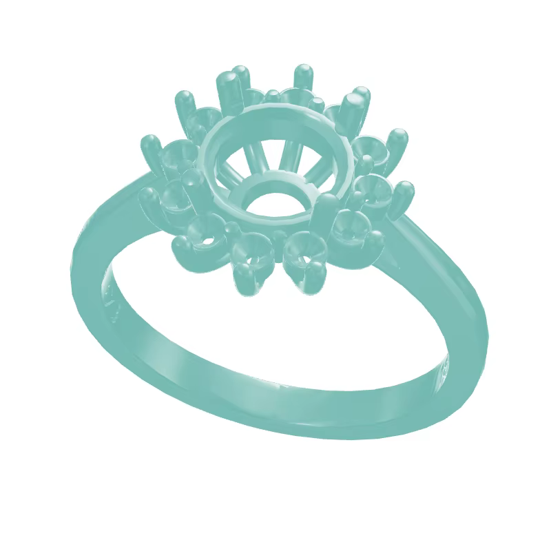 Moule en caoutchouc pour bague de fiançailles pour femme, conception de sertissage halo haute précis