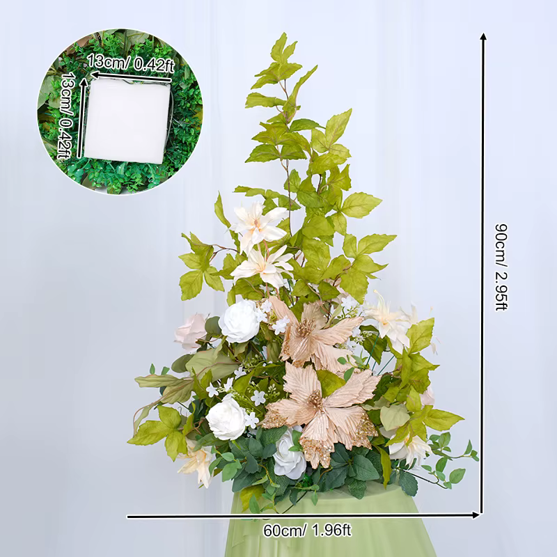 Série Champagne blanc C863909, avec sol vert, fleur, événement, scène, réception, Arrangement Floral