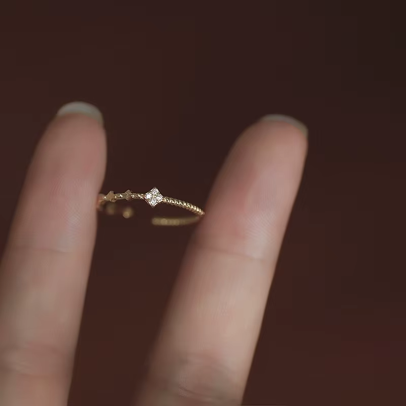 Bague réglable en argent Sterling pour femmes, bague en argent S925, zircone cubique, délicate, mini