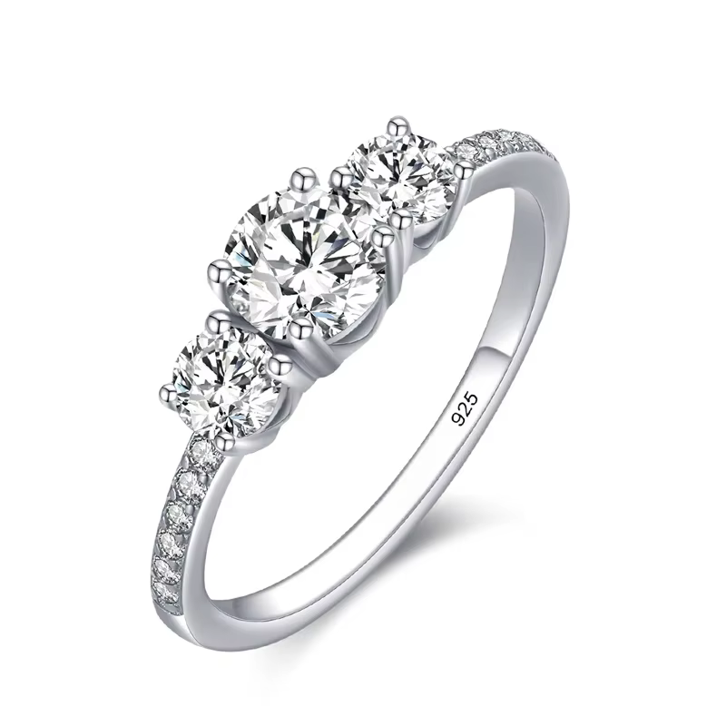 Bague ronde en argent Sterling 925 pour femmes, classique, mode, Zircon 0,5 ct, anniversaire, fiança