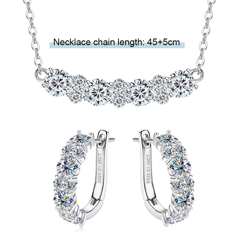 OXTAO avec ensembles de bijoux certifiés, vente en gros, colliers et boucles d'oreilles en diamant M