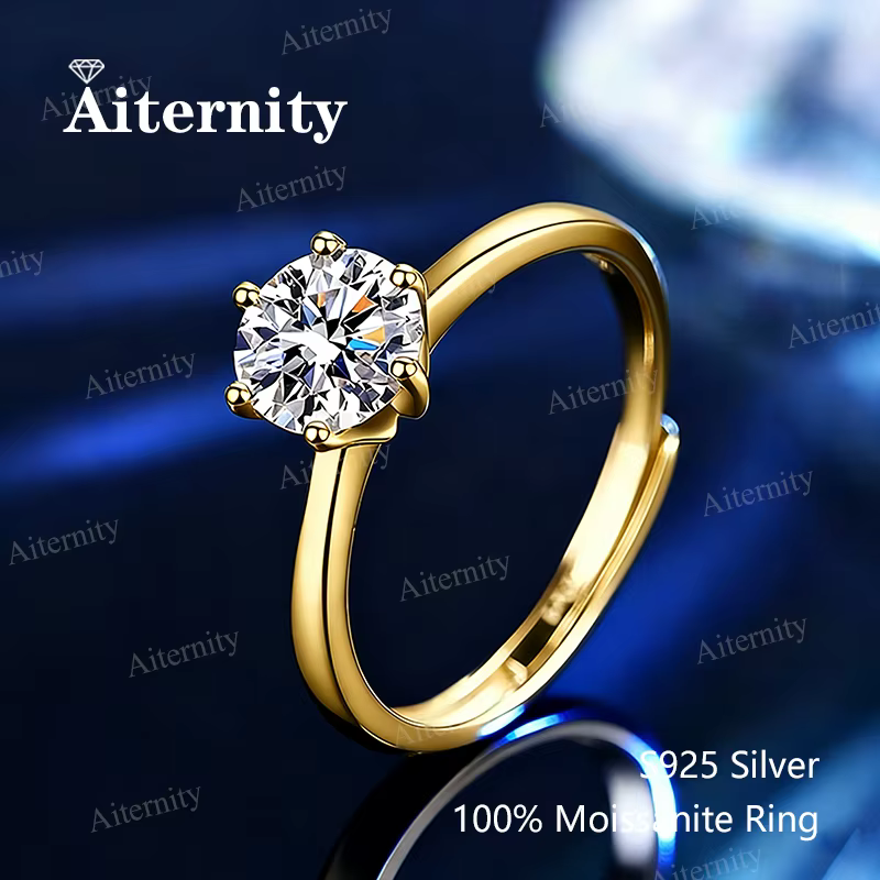 Bague Moissanite en argent Sterling 925 véritable pour femmes, bague brillante de couleur D avec pro