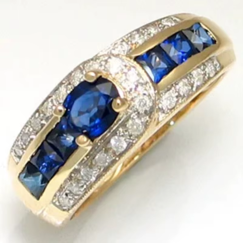 Bagues de mariage de luxe en or 10 carats pour femmes, bague de fiançailles, saphir de laboratoire, 