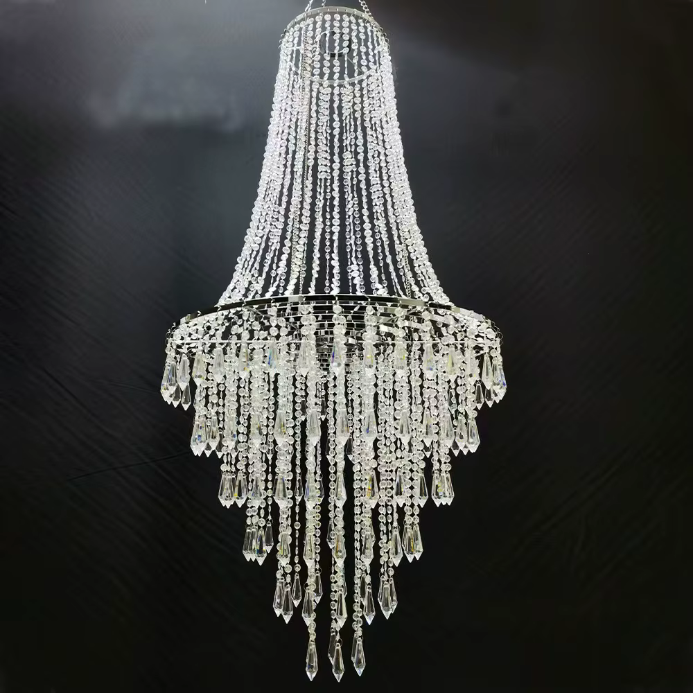 Décorations de plafond de mariage en acrylique transparent, lustre suspendu sans ampoule pour événem
